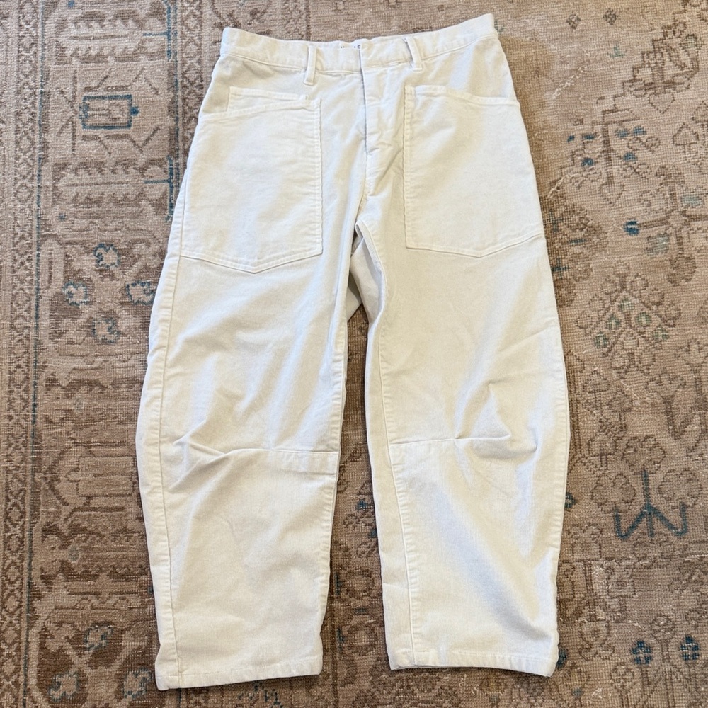 Nili Lotan Off-White “Gesso” Corduroy Shon Pant